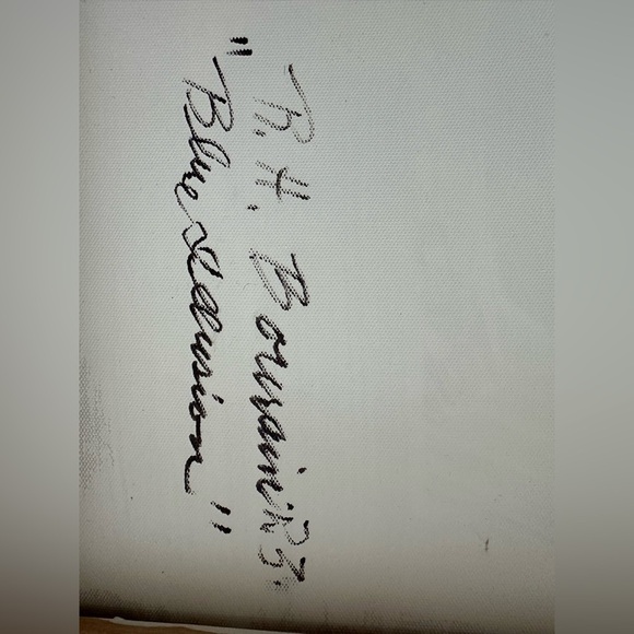 R.H. Bourain , Blue Delusion,  Abstract Acrylic Painting on Canvas Board - Picture 9 of 9